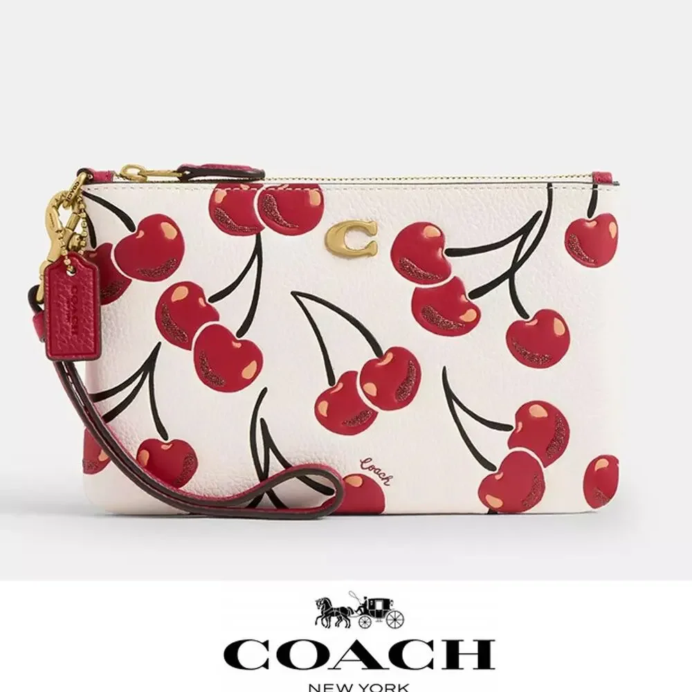 🍒 Coach Boxed Essential Small Wristlet With Cherry Print - Picture 2 of 10